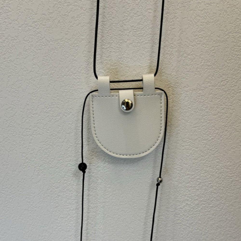 Adjustable Chain Suede Bag Necklace PU Sweater Chain Necklace Creative Gift Mini Necklace