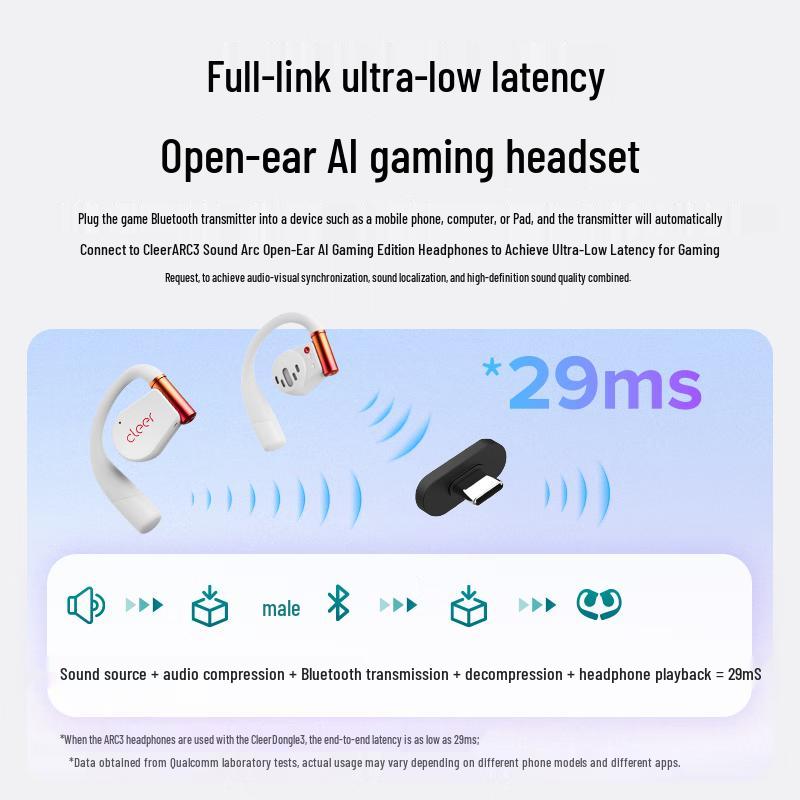 Cleer ARC3 Open-Ear Dolby Spatial Audio AI Wireless Earbuds
