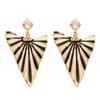 European-American Style Zircon Stripe Triangle Silver Earrings - Retro & Elegant High-End Women's Jewelry