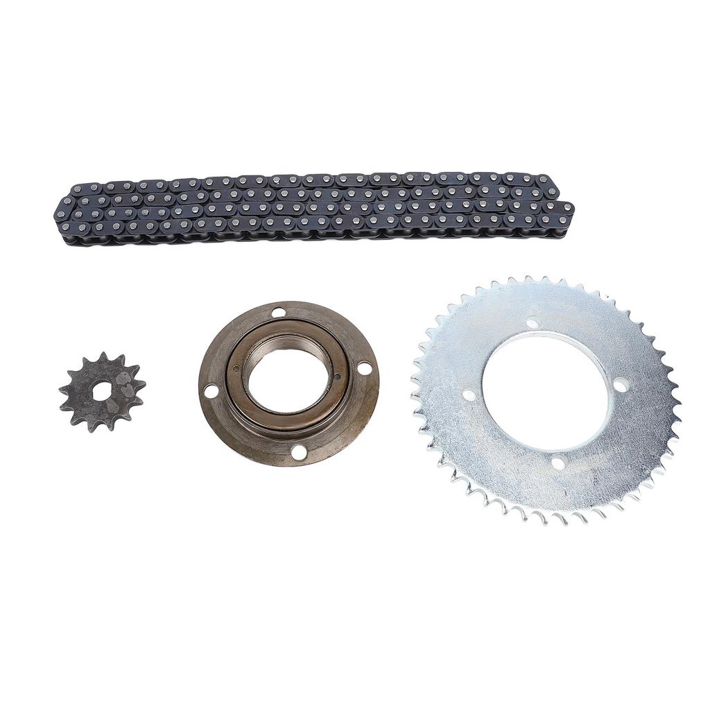 T8F Front Rear Sprocket Chain Kit Steel 120 Links Chain 13T 10mm H Hole Front Sprocket 44T 4 Hole