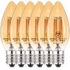 Zohadtak LED Chandelier Bulbs, 4W, E17 Base, 40W Equivalent, Brown, Engine Bulb, 2700K Warm White, 480lm, Clear Filament Bulb, Candle-Shaped, Retro