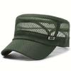 Men Spring Summer Breathable Mesh Baseball Cap Fashion Flat Top Casual Sun Hat Wide Brim Outdoor