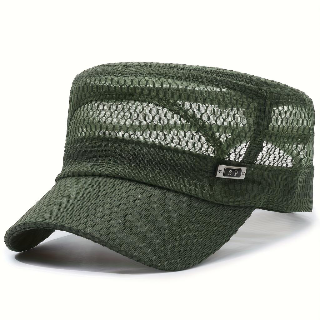 Men Spring Summer Breathable Mesh Baseball Cap Fashion Flat Top Casual Sun Hat Wide Brim Outdoor