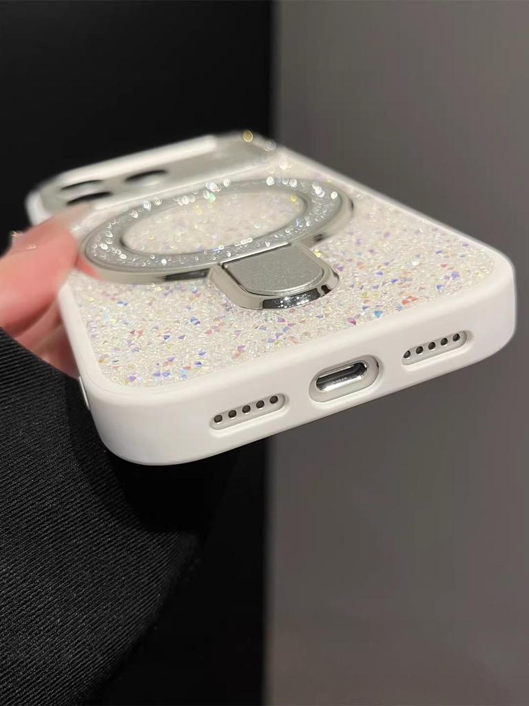 Чехол-блестяшка для iPhone 17 Pro Max с магнитной подставкой и защитой от падений 16X
