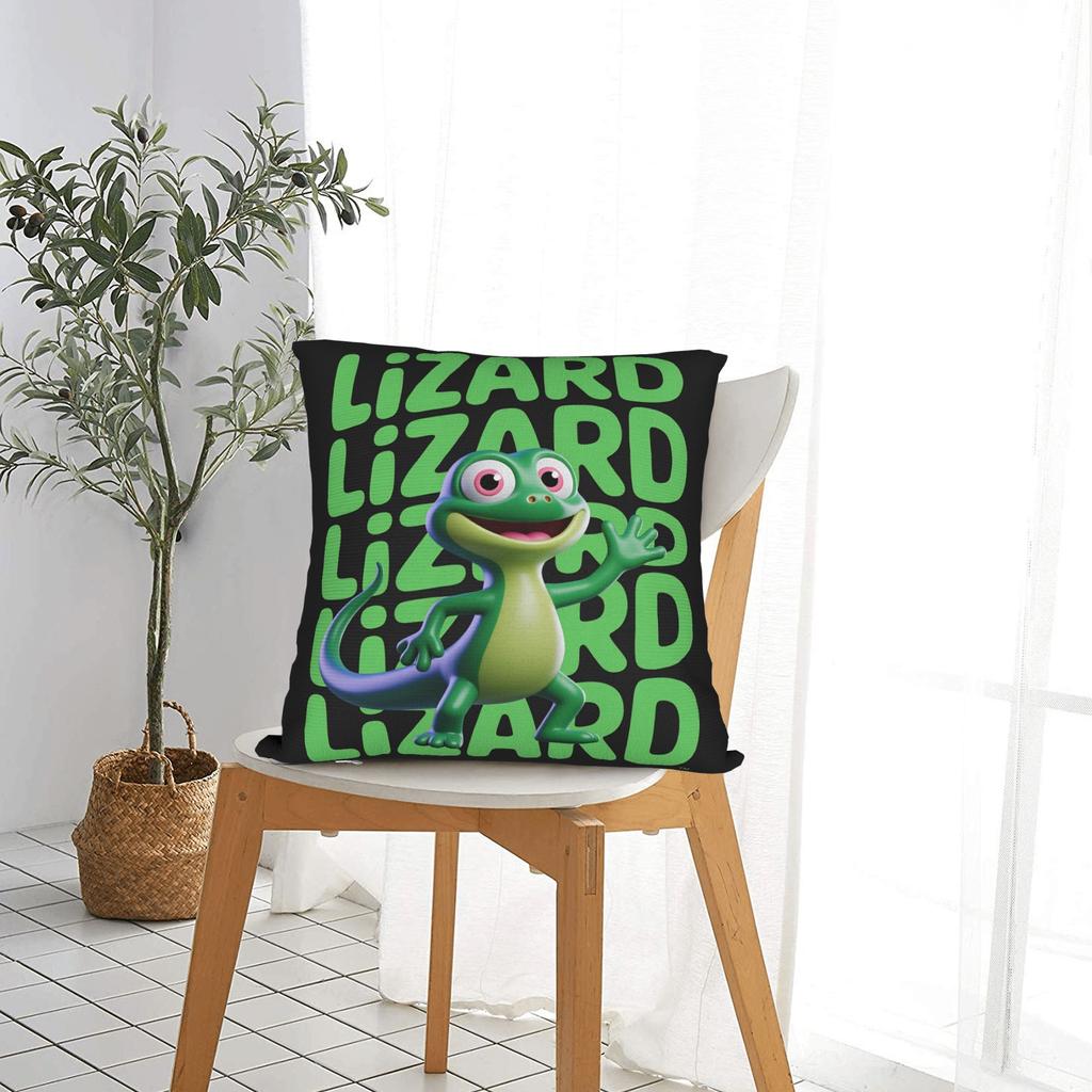 Lizard Meme Pillow Cover Vintage Pillow Case For Living Room Chair Graphic Pillowcases Gift Idea
