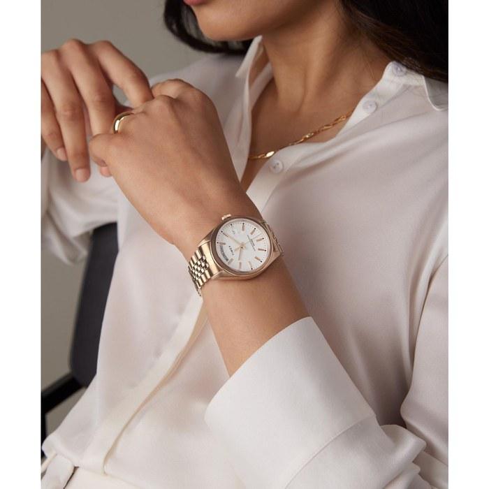 [Timex] Наследие Часы Кварцевые 50м Водонепроницаемость Минеральное Стекло Белый Циферблат TW2W32200 Женские Золотой