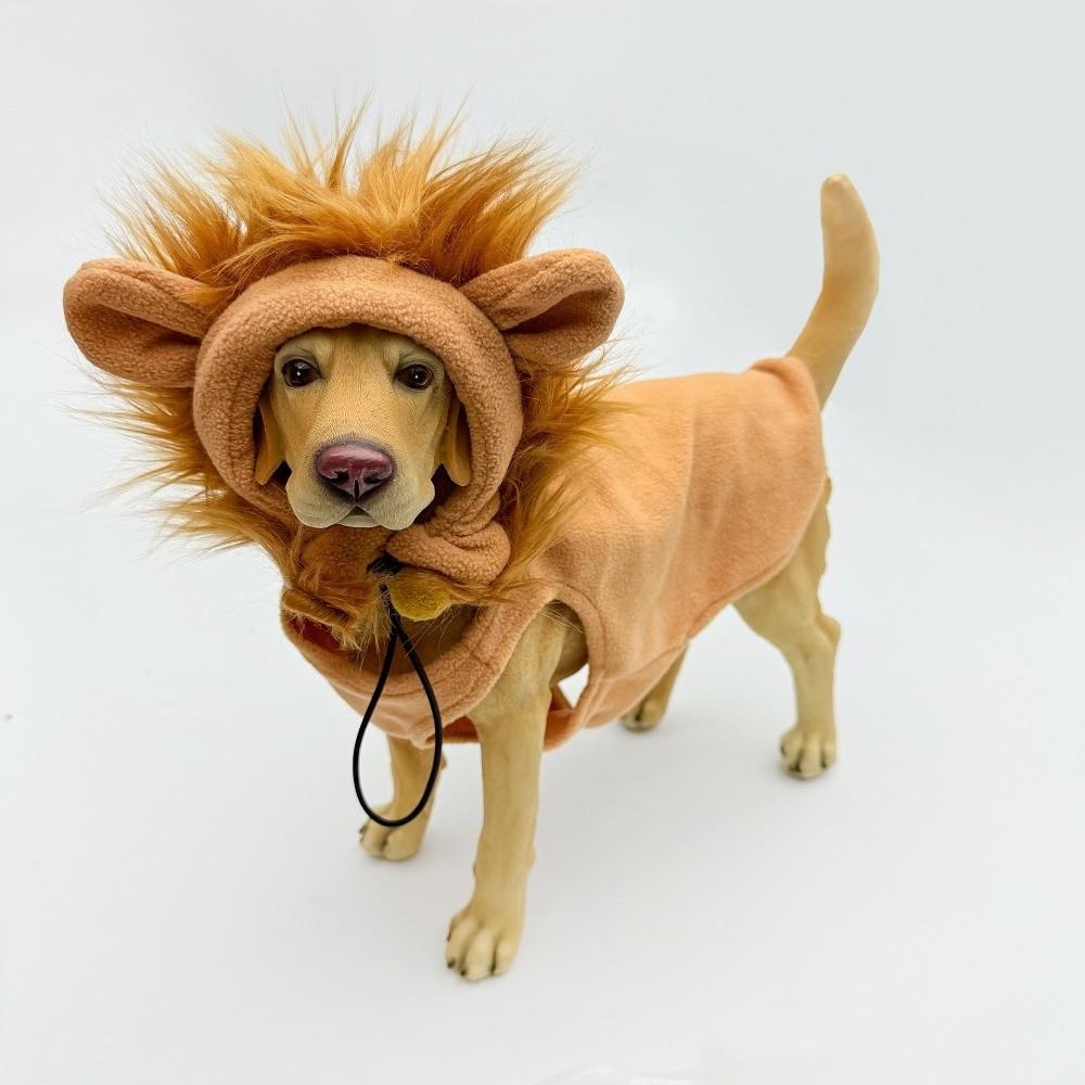 Breathable Plush Dog Lion Mane Hat Simulated Lion Mane Pet Lion Mane Headwear Holiday Dress Up