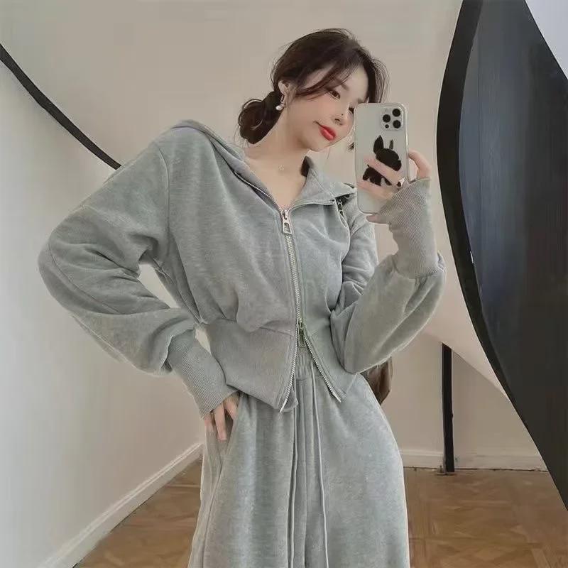 Salt Series Women's Sportswear Suit: Trendy, Slim, Loose-Fit, Two-Piece Sweater Set for Spring/Autumn