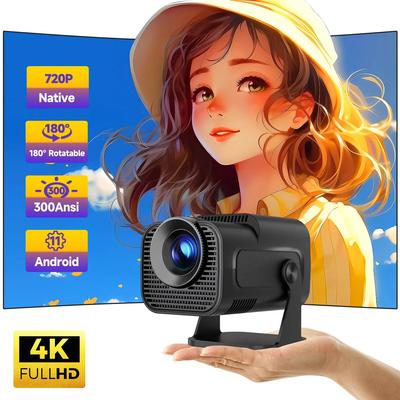 HY320 Mini новый оригинальный 720P Android 11 4K проектор 300ANSI Wifi6 BT5.0 кинотеатр уличный портативный проектор с поворотом на 180°