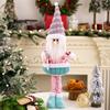 Pink Plush Christmas Doll Retractable Standing Snowman Santa Reindeer Grandma Dolls for Bedroom Home Window Desktop Decoration