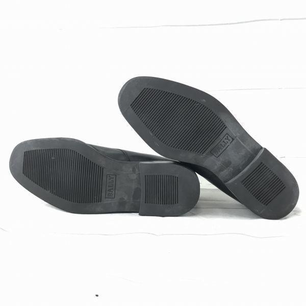 Bally Switzerland Leather Plain Toe 26.0 Black V-Front Dress Shoes Business(USED)