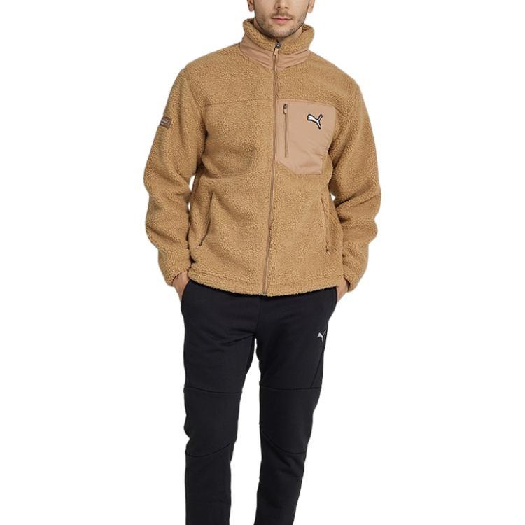 Puma Мужская пушистая флисовая куртка Essentials 'Коричневая' 932667-02