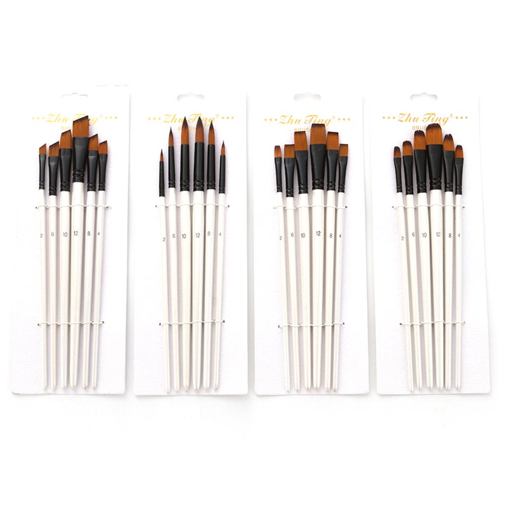 24pcs Draw Paint Brushes Set Kit Artist Paintbrush Round Brushes with Nylon Hair for Artist Acrylic