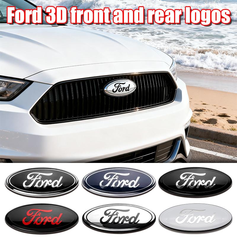11.5cm Car Front Grille Logo Trunk Accessories Hood Sticker For Ford Focus Fiesta mk6 mk7 Mondeo Ranger S-MAX Kuga C-MAX Edge 3D WM9