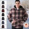 Теплая толстая флисовая клетчатая куртка-рубашка для мужчин, зимняя толстовка на подкладке из шерпы, фланелевая куртка с карманами, мужская ветрозащитная куртка на молнии с капюшоном