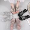 Women's Fashion Rhinestones Sandals Summer Flat Sandals Women's Elegant Flat Shoes Luxury Gladiator Sandals
