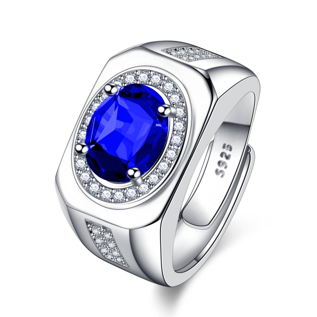 Модное овальное кольцо с бриллиантом, инкрустированное цветным драгоценным камнем