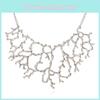 Модное женское металлическое колье в форме коралла однотонного цвета для креативного модного наряда, аксессуары