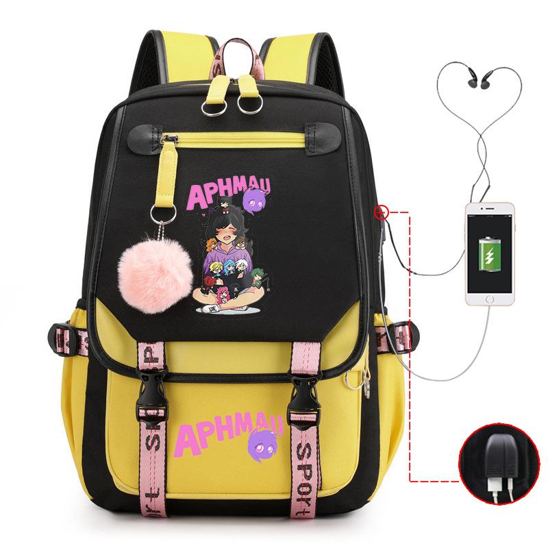 Harajuku Simple and Versatile Aphmau Junior High School Student School Bag Female Lightweight Large Capacity Middle School Student Backpack