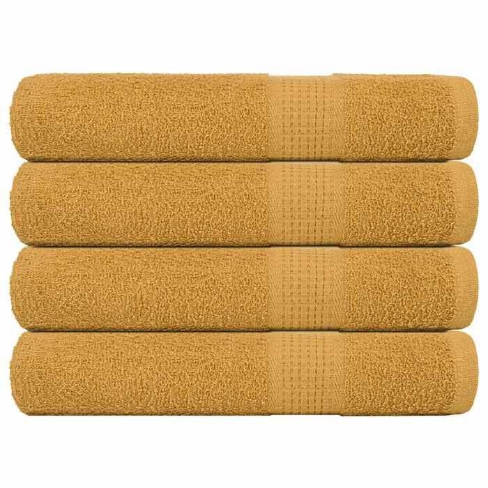 VidaXL Serviettes de sauna 4 pcs doré 80x200 cm 360 g/m² 100% coton, serviette, serviette de bain, serviette en coton 136816