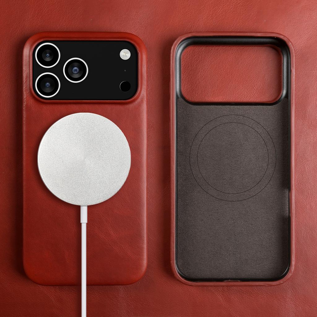 Винтажный чехол из натуральной кожи с полным покрытием масло-воском для iPhone 17 Pro Max 16 15 14 13 12 11 для чехлов с магнитной крышкой Magsafe