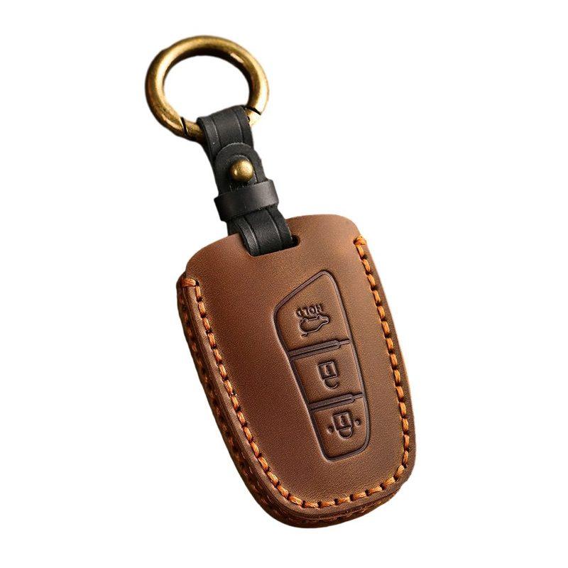 High Quality Leather 3 Buttons Remote Key Cover Case for Hyundai Santa Fe ix45 Keep Your Key Stylish and Protected