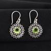 Peridot Gemstone 925 Sterling Silver Jewelry Handmade Drop/Dangle Earrings 1.57" CE-19-4
