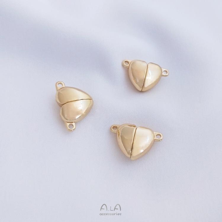 14K Gold-Filled Heart Magnetic Clasp for Necklaces