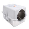Cat Litter Box Enclosed Large Stainless Steel Base Easy Clean Mess Proof Odor Control   Resist Design Dual Entry Options with Scoop