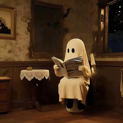 Статуэтка Книга с привидением Милое привидение на унитазе Читающая фигурка Смола Хэллоуин Украшение для ванной комнаты Стол Книжная полка Декор