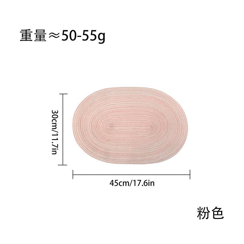 Polyester cotton placemat Nordic style round simple table mat Western food mat Non-slip placemat Coaster decorative mat Bowl mat