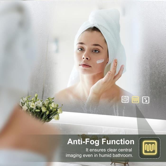 Miroir led - s'bagno - 600x800 mm - anti-buée - bluetooth - dimmable