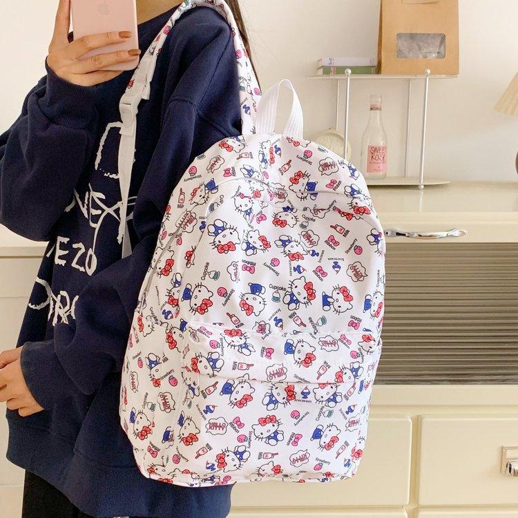 Портфель: Рюкзак Hello Kitty, высокая эстетическая ценность для девочек-подростков, нишевый, студенток, милый рюкзак Hello Kitty большой вместимости