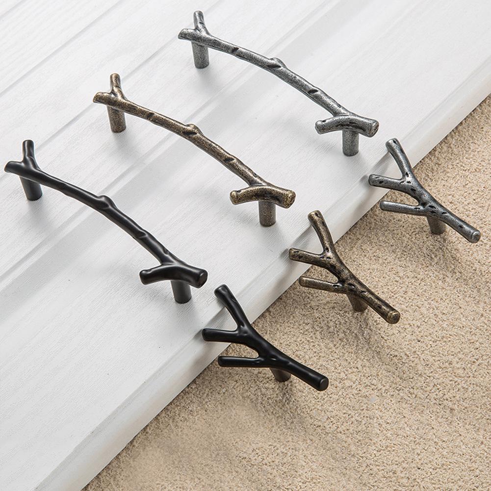 Tree Branch Furniture Zinc Alloy Wardrobe Cabinet Pulls Drawer Knobs Door Handle