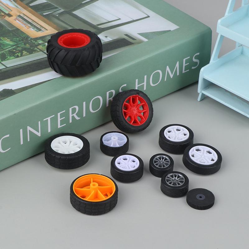 10 шт. игрушечных резиновых колес для ПК, покрышек, сделай сам, мини-технология, 4WD, цветные покрышки, отверстие