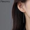 Prevent Allergy Silver Color Earrings INS Fashion Charming Simple Tassel Party Jewelry New Ears Lines Accessories
