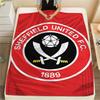 1Pc Sheffield United FC Print Flannel Blanket, High quality Comfortable for All Seasons, Home Decor, Warmth and Comfort, Perfect for Christmas GiftS