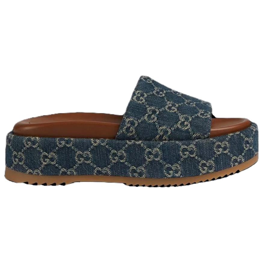 Gucci Женская платформа-сабо 'Allover Gg Denim' Женская 623212 2KQ00 4402