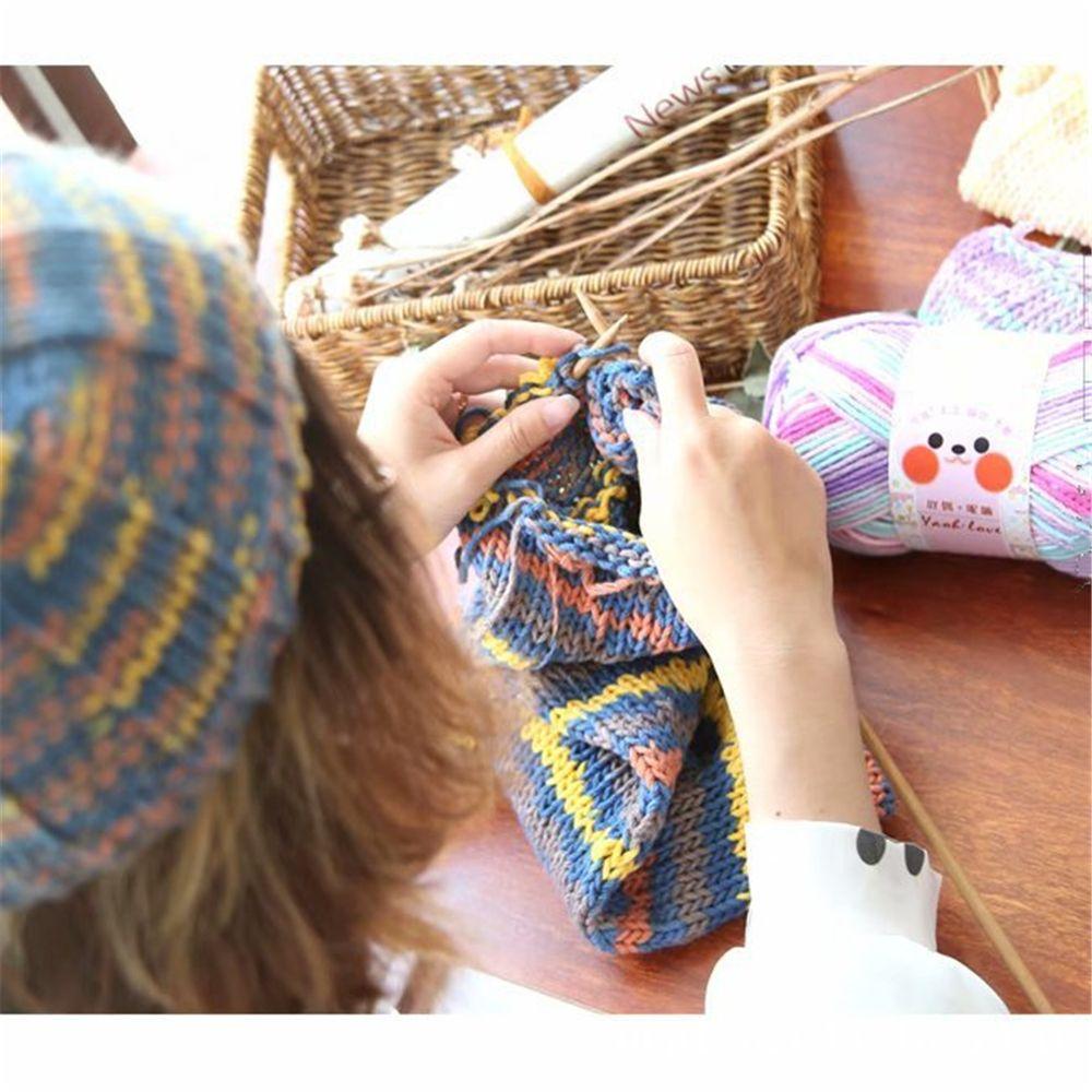 Шапка 6 прядей радужного цвета ручной вязки DIY крючком хлопковая пряжа молочный хлопок мягкая шерсть
