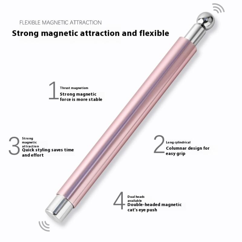 Магнитная палочка для маникюра «кошачий глаз» с двумя концами и стальными шариками, суперсильный магнит для гель-лака, ручка-магнит для маникюра