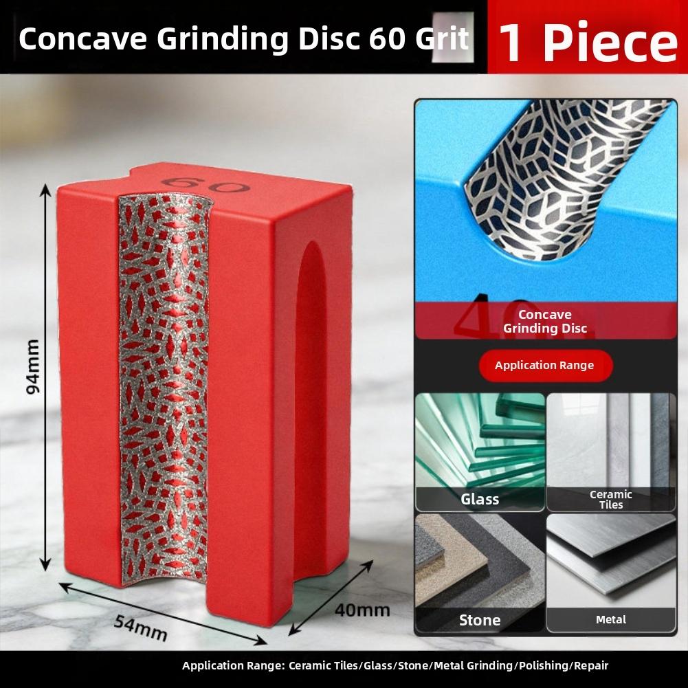 1pc Diamond Hand Polishing Pad Concave Shape Abrasive Hand Pad For Tiles Edge Grinding Marble Glass Stone Polishing