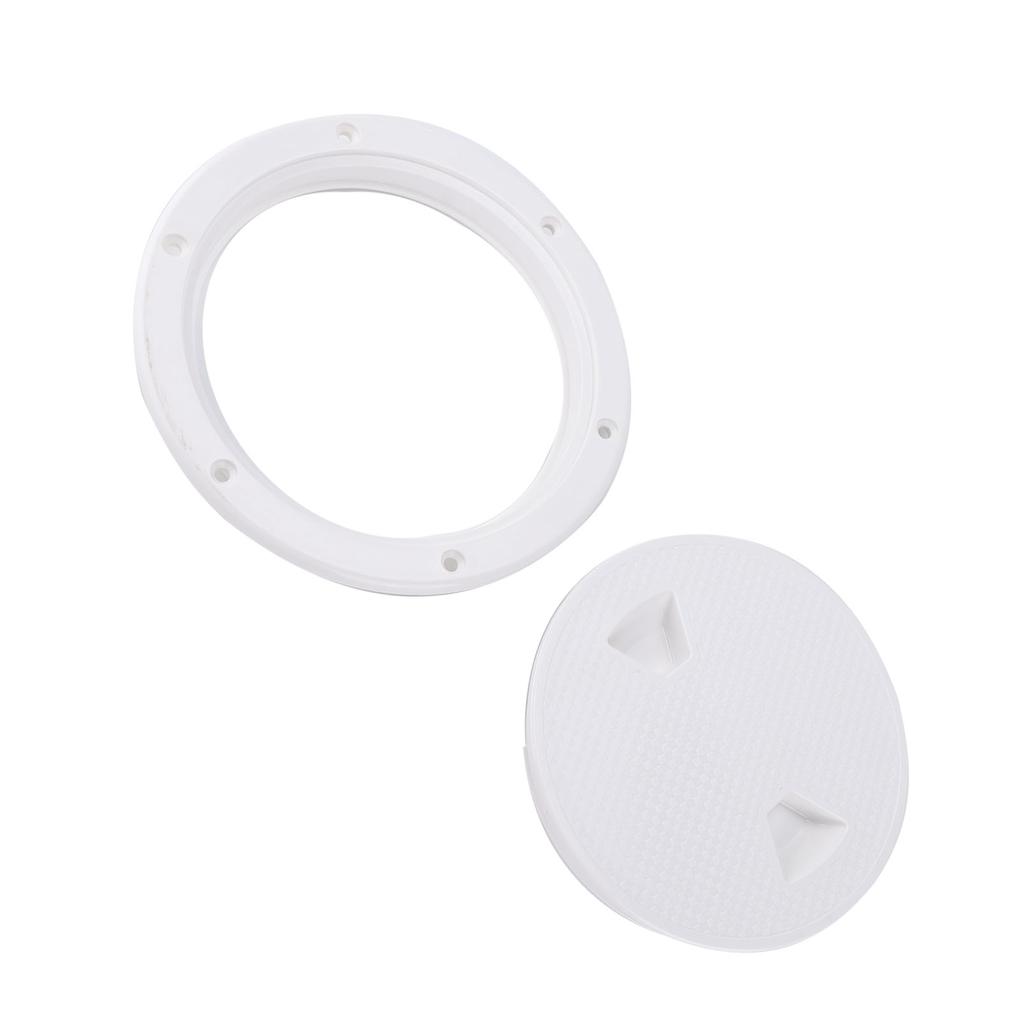 6in Deck Plate Hatch Cover Round White NonSlip Surface Separate Design PreDrilled Holes
