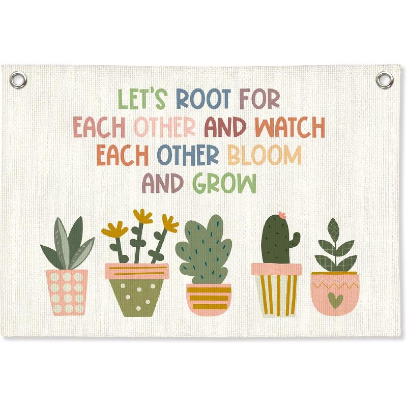 Винтажный Декор Стены Классной Комнаты, Вывеска Добро Пожаловать, Ретро Баннер-Флажок на Холсте для Игровой Комнаты, Детской Комнаты, Нейтральное Настенное Искусство для Комнаты Малыша, Мальчиков