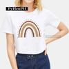 Trendy Rainbow Teacher Design Sense Short Sleeve Tshirt Unisexs Womens Large Size Crewneck for Boys Girls Children