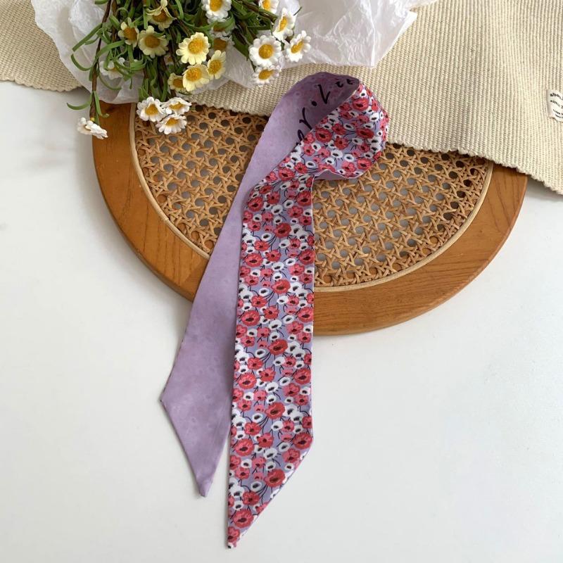 Silk Scarf, Long Strip, High-end New Shirt, Scarf, Tied Bag, Ribbon, Floral Headscarf, Headband, Tied Hair Streamer.