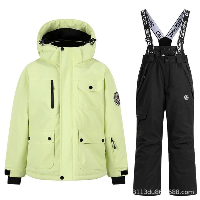 Kids Ski Suit Set Waterproof Windproof Thermal Insulated Snowsuit Boys Girls Ages 5-16 Years