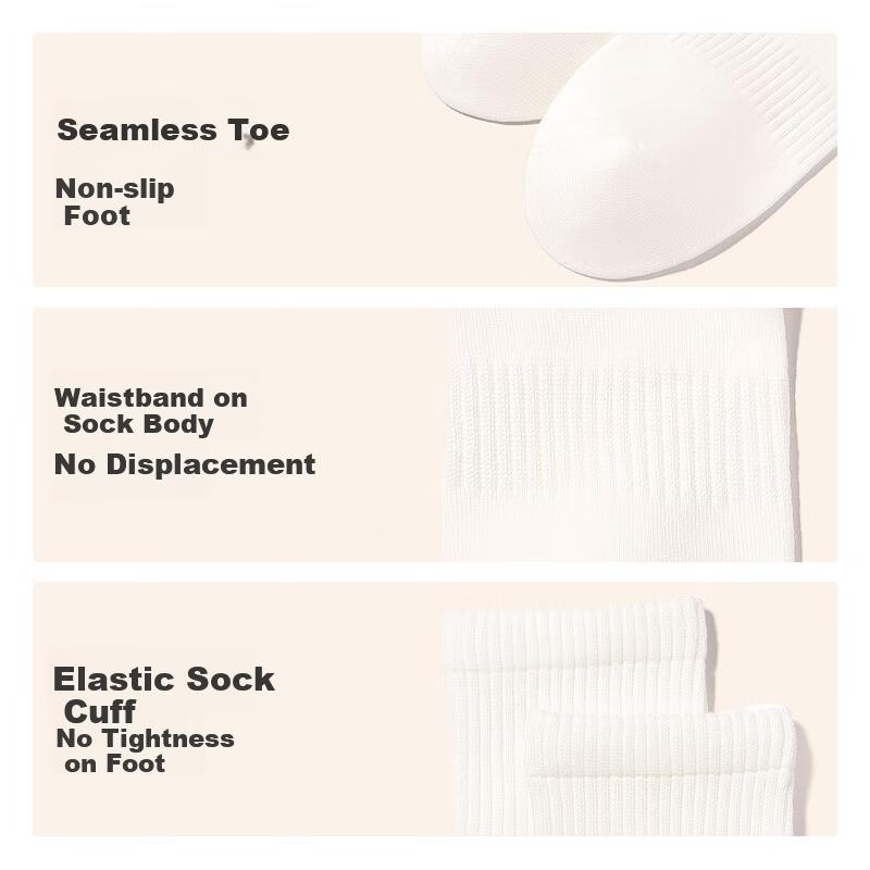 Women's Mid-Calf Socks Pure Cotton Spring Summer 2026 New Popular Sports Long Socks 5 Pairs