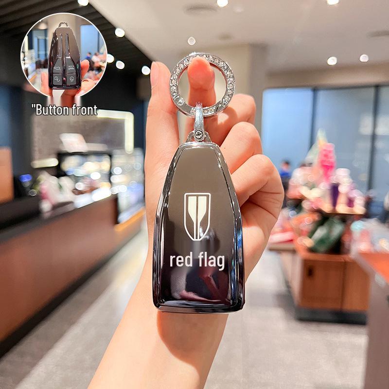 Чехол для ключа Hongqi HS5 2022: Совместим с моделями H9, H5, H7, HS7, HS9 - Роскошный унисекс автомобильный чехол и держатель для ключей