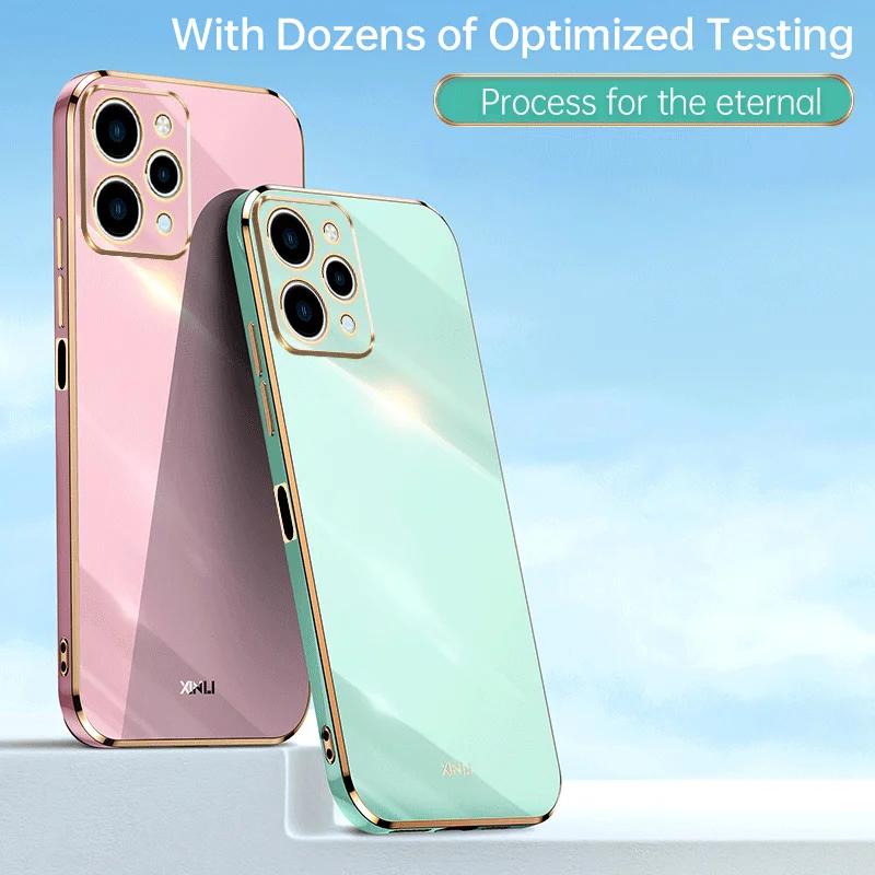 Роскошный чехол для телефона с квадратным покрытием для Xiaomi Redmi 12 Redmi12 4G, противоударная мягкая силиконовая задняя крышка