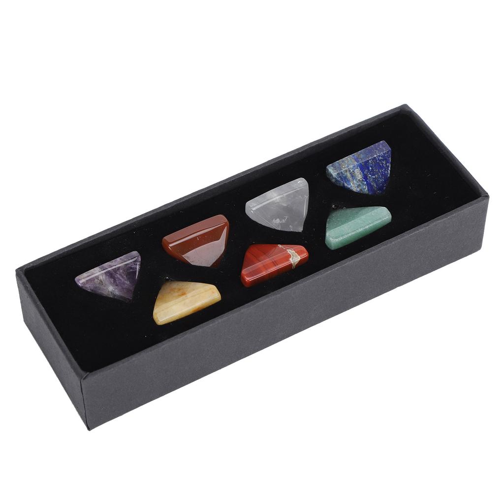 7 чакра мультикамни набор пирамида цвет натуральный камень драгоценные камни украшения с подарочной коробкой